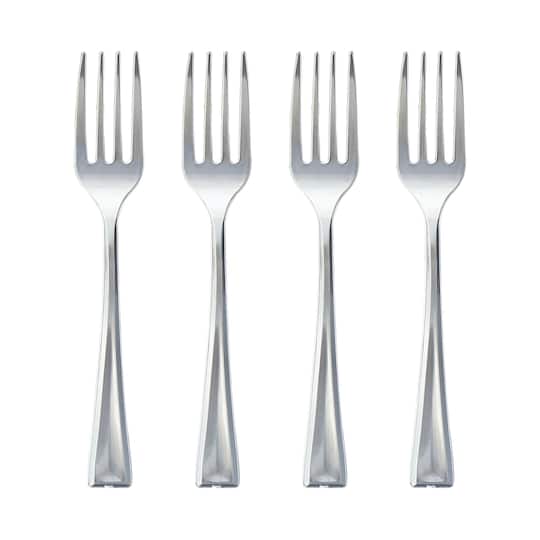 12 Packs: 24 ct. (288 total) Silver Plastic Mini Forks by Celebrate It&#x2122;